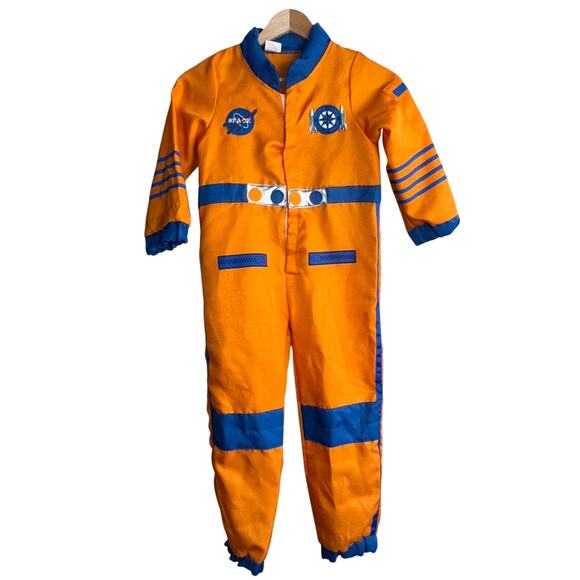 Kids Astronaut Space Suit Costume Orange Blue Size 6/8 - Picture 1 of 5